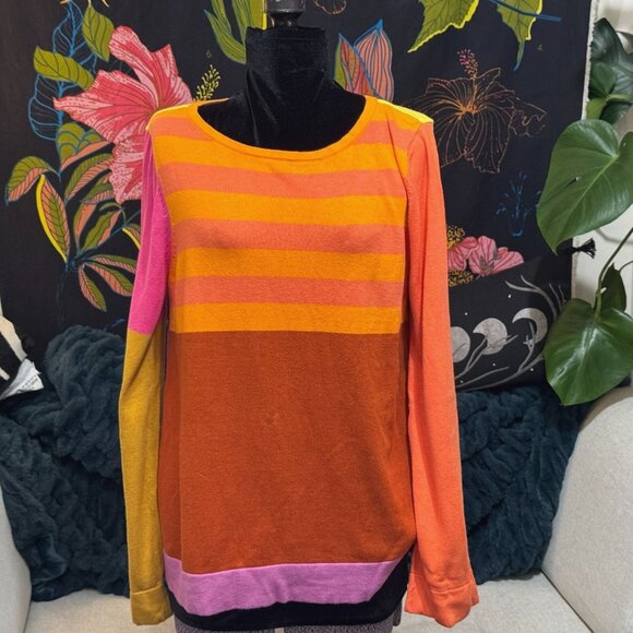 Isaac Mizrahi x Target Color Block Cotton & Rayon Sweater, Multi-Color, XL - Picture 6 of 15